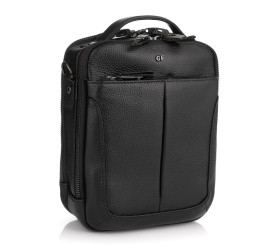 Мужская кожаная сумка через плечо Giorgio Ferretti (Италия) черная GF402008Ablack