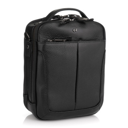 Мужская кожаная сумка через плечо Giorgio Ferretti (Италия) черная GF402008Ablack – Фото 1