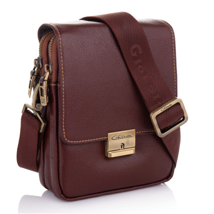 Мужская кожаная сумка Giorgio Ferretti (Италия) коричневая GF568-5brown – Фото 1