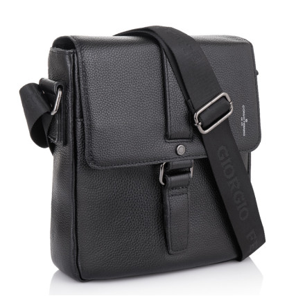 Мужская кожаная сумка Giorgio Ferretti (Италия) черная GF8130Bblack – Фото 1