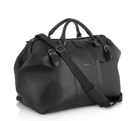 Дорожная кожаная сумка Giorgio Ferretti (Италия) черная GF820black