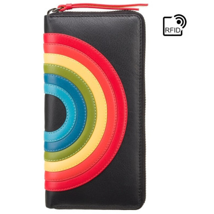 Кошелек женский Visconti HR82 Von c RFID (Black Rainbow) черный – Фото 1