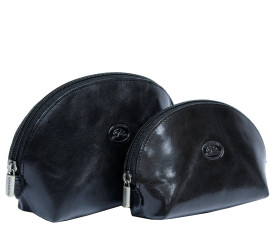 Кожаная женская косметичка TONY PEROTTI (Италия) черная Italico 1583L+1583M nero
