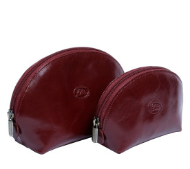 Кожаная женская косметичка TONY PEROTTI (Италия) красная Italico 1583L+1583M rosso