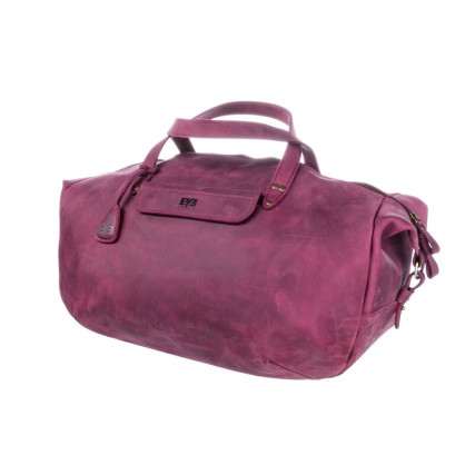 Кожаная дорожная сумка Level Крокодил бордовая