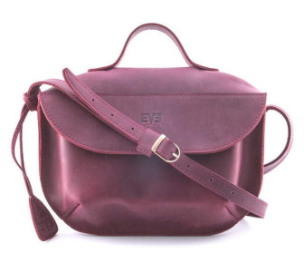 Кожаная сумка Level Сфера бордовая