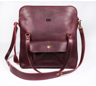 Кожаная сумка Level "Шопер" бордовая