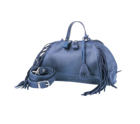 Кожаная сумка Level "Сова" синяя