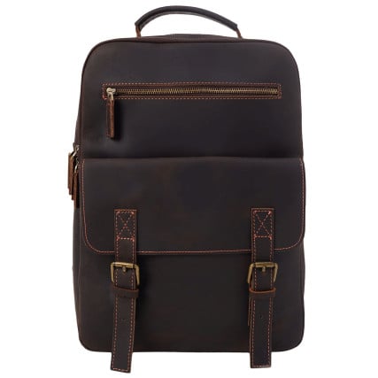 Винтажный мужской кожаный рюкзак Buffalo Bags коричневый M2260C – Фото 1