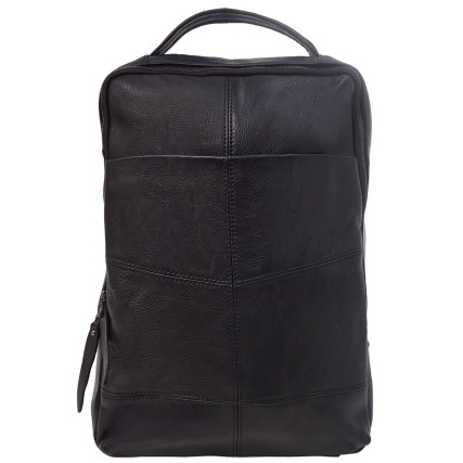 Мужской кожаный гладкий черный рюкзак Buffalo Bags M2261A – Фото 1