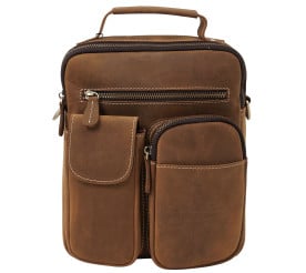 Мужская кожаная винтажная сумка Buffalo Bags светло-коричневая