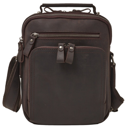 Мужская кожаная винтажная сумка Buffalo Bags коричневая – Фото 1