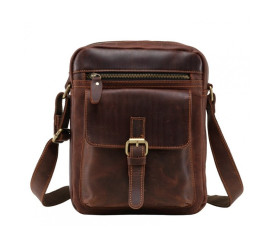 Мужская кожаная сумка TIDING BAG коричневая NM15-1783B