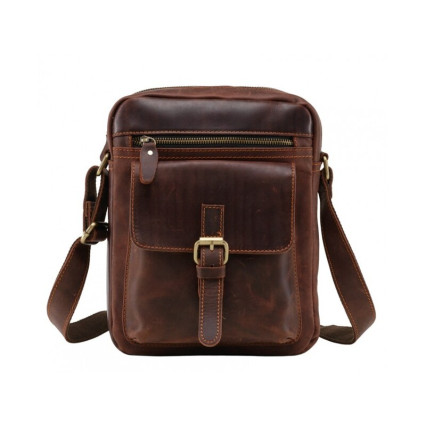 Мужская кожаная сумка TIDING BAG коричневая NM15-1783B – Фото 1
