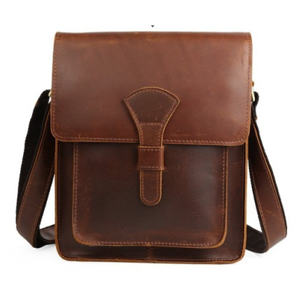 Мессенджер кожаный BUFFALO BAGS коричневый T1112B-1 – Фото 1