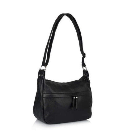 Кожаная женская сумка Virginia Conti (Италия) черная VC01355black – Фото 1