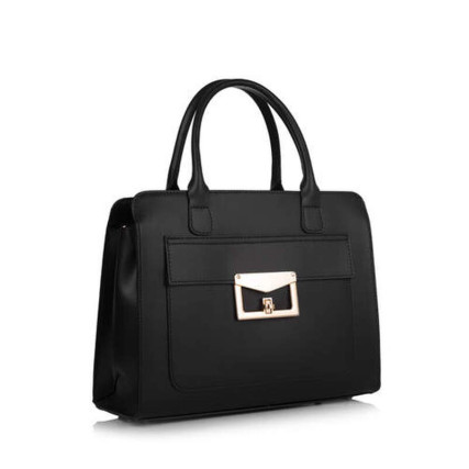 Кожаная женская сумка Virginia Conti (Италия) черная VC01505black – Фото 1