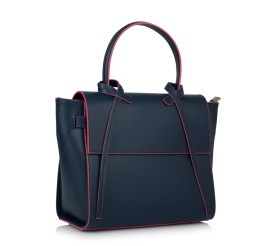 Кожаная женская сумка Virginia Conti (Италия) темно-синяя VC01513darkblue