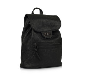 Женский кожаный рюкзак Virginia Conti (Италия) черный VC01514black