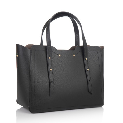 Кожаная женская сумка Virginia Conti (Италия) черная VC01630black – Фото 1