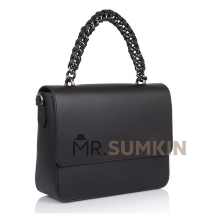 Кожаная женская сумка Virginia Conti (Италия) черная VC01815black – Фото 1