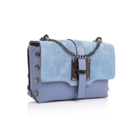 Кожаная женская сумка Virginia Conti (Италия) голубая VC02129_zblue