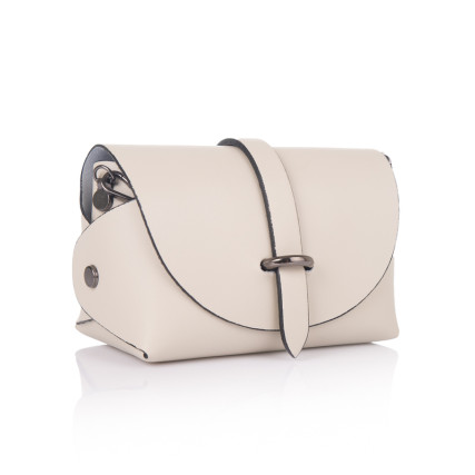 Кожаная женская сумка Virginia Conti (Италия) бежевая VC1325beige – Фото 1
