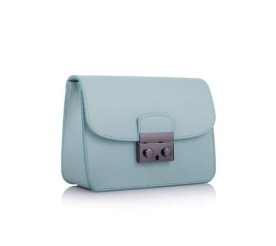 Кожаная женская сумка Virginia Conti (Италия) голубая VC1353blackmint