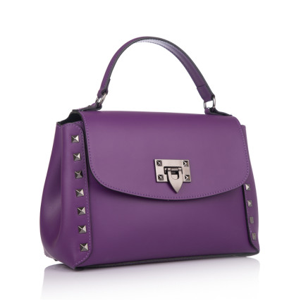 Кожаная женская сумка Virginia Conti (Италия) фиолетовая VC1367violet – Фото 1