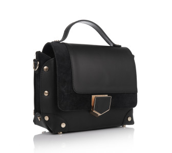 Кожаная женская сумка Virginia Conti (Италия) черная VC1392black