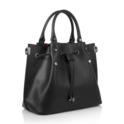 Кожаная женская сумка Virginia Conti (Италия) черная VC1652black – Фото 1