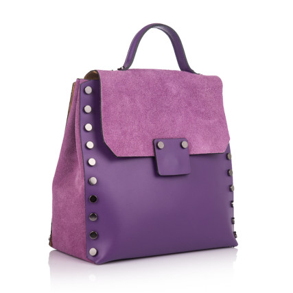 Женский кожаный рюкзак Virginia Conti (Италия) фиолетовый VC01714violet – Фото 1