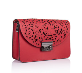 Кожаная женская сумка Virginia Conti (Италия) красная VC1773red