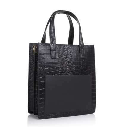 Кожаная женская сумка Virginia Conti (Италия) черная VC2201black – Фото 1