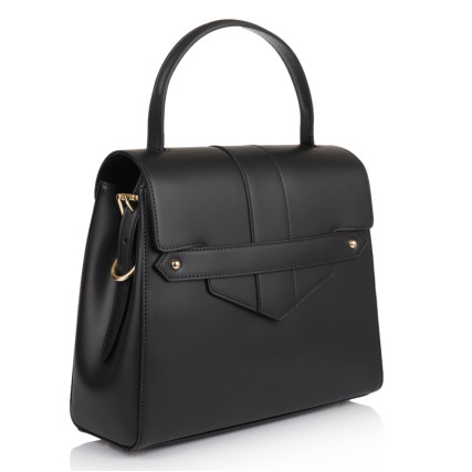 Кожаная женская сумка Virginia Conti (Италия) черная VC2224black – Фото 1