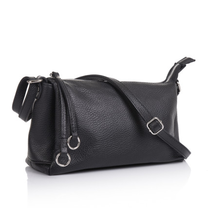 Кожаная женская сумка Virginia Conti (Италия) черная VC2476black – Фото 1