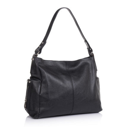 Кожаная женская сумка Virginia Conti (Италия) черная VC2512black – Фото 1