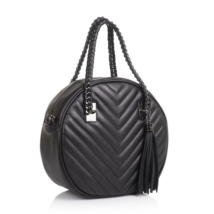 Кожаная женская сумка Virginia Conti (Италия) черная VC2536black – Фото 1