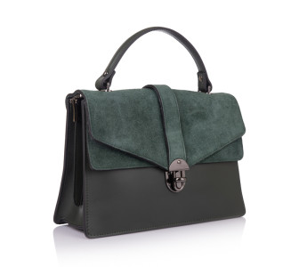 Кожаная женская сумка Virginia Conti (Италия) зеленая VC3017green