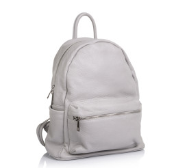 Женский кожаный рюкзак Virginia Conti (Италия) светло-серый VC00459lgrey