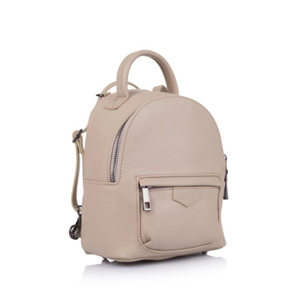 Женский кожаный рюкзак Virginia Conti (Италия) бежевый VC8434beige – Фото 1