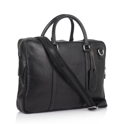 Мужской кожаный портфель Virginia Conti (Италия) черный VCm01112black – Фото 1
