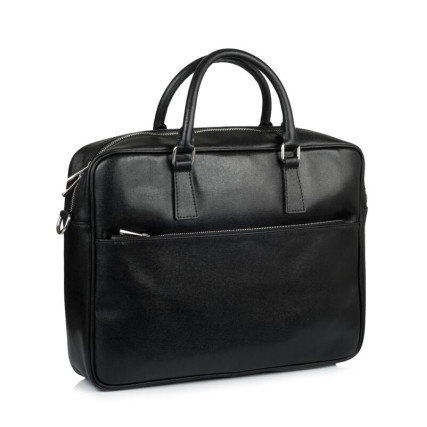 Мужской кожаный портфель Virginia Conti (Италия) черный VCM01381black – Фото 1