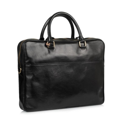 Мужской кожаный портфель Virginia Conti (Италия) черный VCM01512black – Фото 1