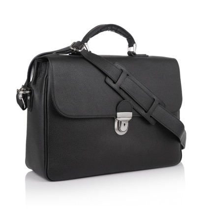 Мужской кожаный портфель Virginia Conti (Италия) черный VCm01874black – Фото 1