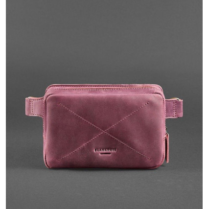 Кожаная поясная сумка Dropbag Mini Blanknote бордовая BN-BAG-6-vin-kr – Фото 1