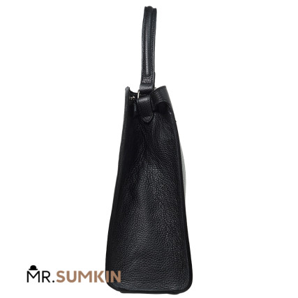 Кожаная женская сумка Virginia Conti (Италия) черная VC02803black – Фото 3