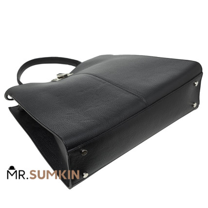 Кожаная женская сумка Virginia Conti (Италия) черная VC02803black – Фото 5