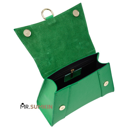 Кожаная женская зеленая сумка Virginia Conti (Италия) VC03411green