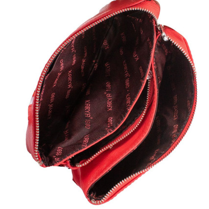 Женская кожаная сумка KARYA красная 0840-46